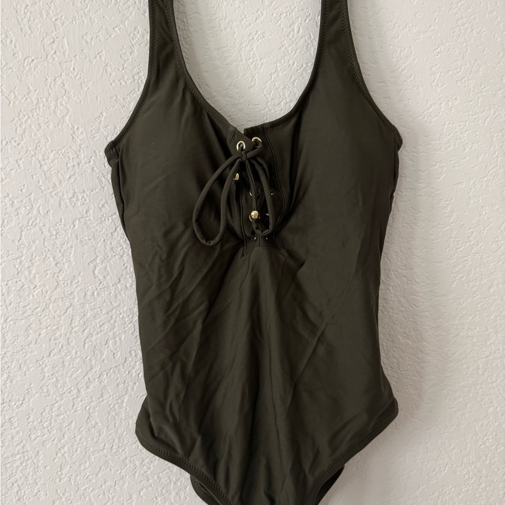 Mossimo Supply Co. Dark Green Swimwear